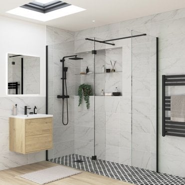 Thea Optional 300mm Wetroom Splash Panel - Black