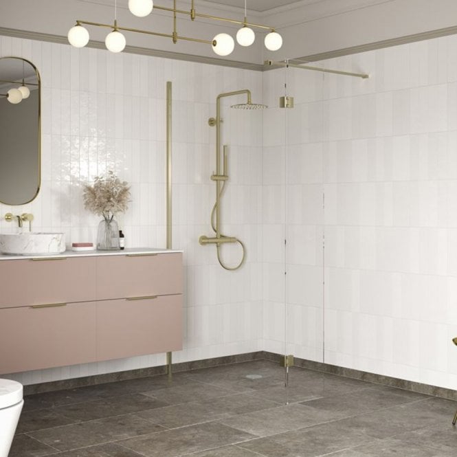Dove Bathrooms Thea Optional 300mm Wetroom Splash Panel - Brushed Brass