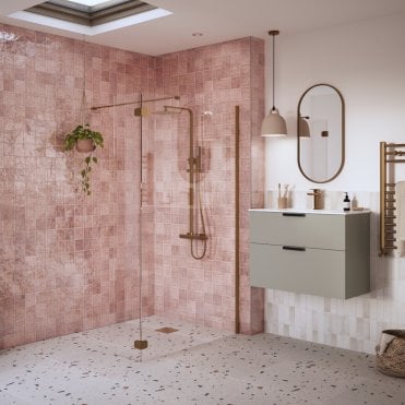 Thea Optional 300mm Wetroom Splash Panel - Brushed Bronze