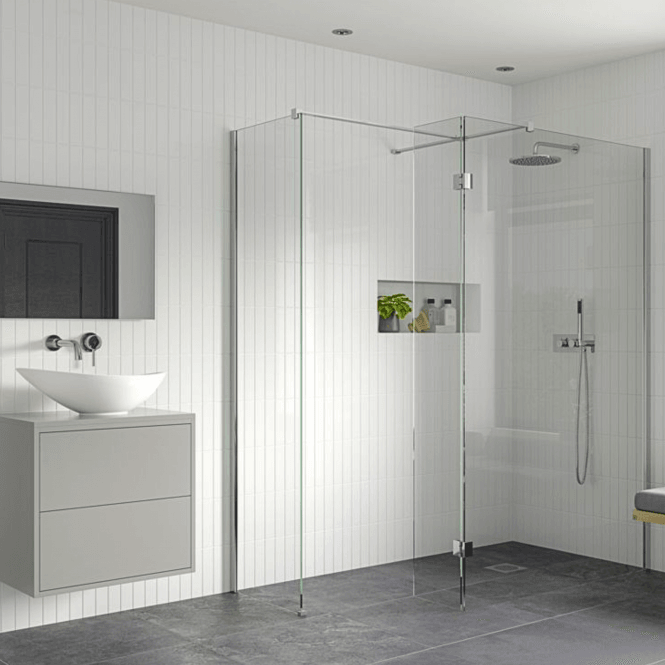 Dove Bathrooms Thea Optional 300mm Wetroom Splash Panel - Chrome