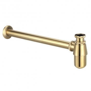 Traditional Round Basin Bottle Trap - Brushed Brass