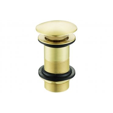 Unslotted Mushroom Basin Waste (1 1/4") - Brushed Brass