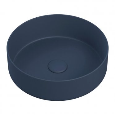 Venus 355mm Ceramic Round Washbowl & Waste - Matt Deep Blue