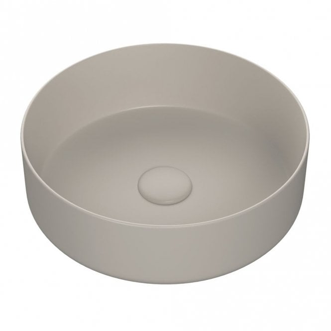 Dove Bathrooms Venus 355mm Ceramic Round Washbowl & Waste - Matt Latte
