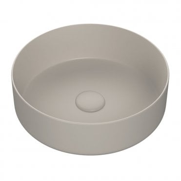 Venus 355mm Ceramic Round Washbowl & Waste - Matt Latte