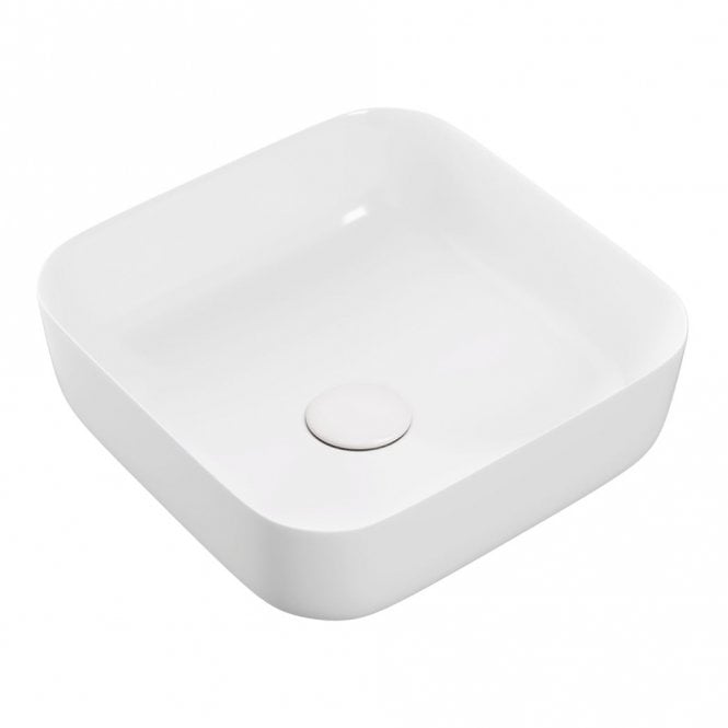 Dove Bathrooms Venus 400mm Ceramic Square Washbowl & Waste - Matt White