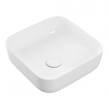 Venus 400mm Ceramic Square Washbowl & Waste - Matt White