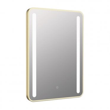Versa 700x500mm Rounded Front-Lit LED Mirror - Brushed Brass
