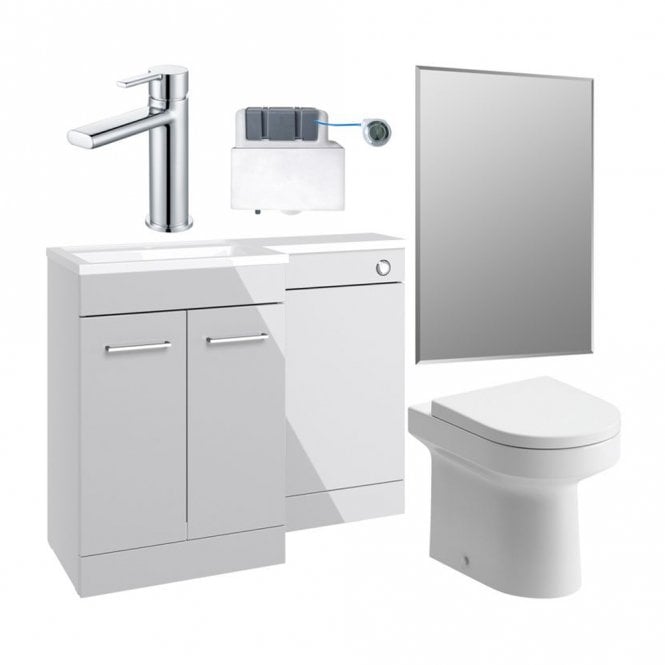 Dove Bathrooms Viona 1000mm Furniture & BTW WC Pack - Grey Gloss
