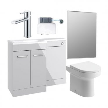 Viona 1000mm Furniture & BTW WC Pack - Grey Gloss