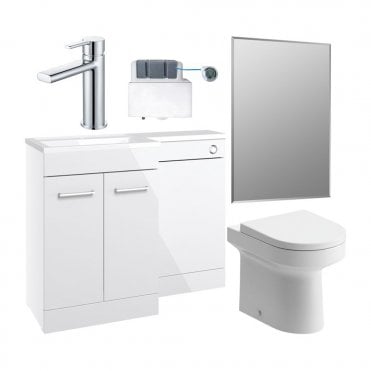 Viona 1000mm Furniture & BTW WC Pack - White Gloss