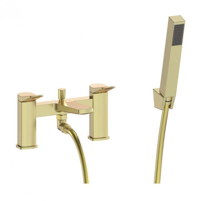 Dove Bathrooms Zara Bath Shower Mixer & Bracket - Brushed Brass