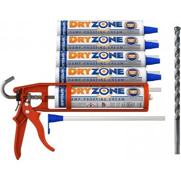 5 Tubes of DPC Injection Cream 310ml - Damp Proof Injection Applicator & SDS Drill Bit