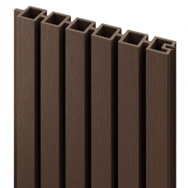 1.8m Brown URBAN Slatted Composite Boards Pack of 2