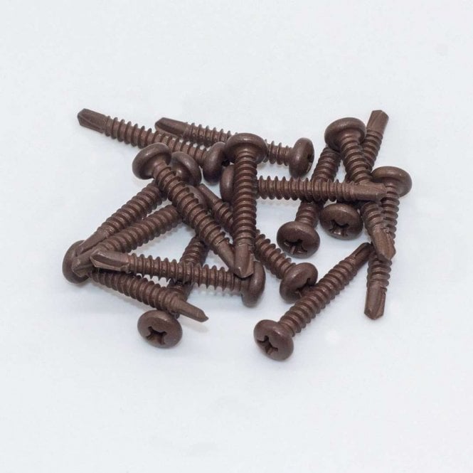 Durapost 4 x 28mm Sepia Brown Vista Self Drilling Screws Bag of 16