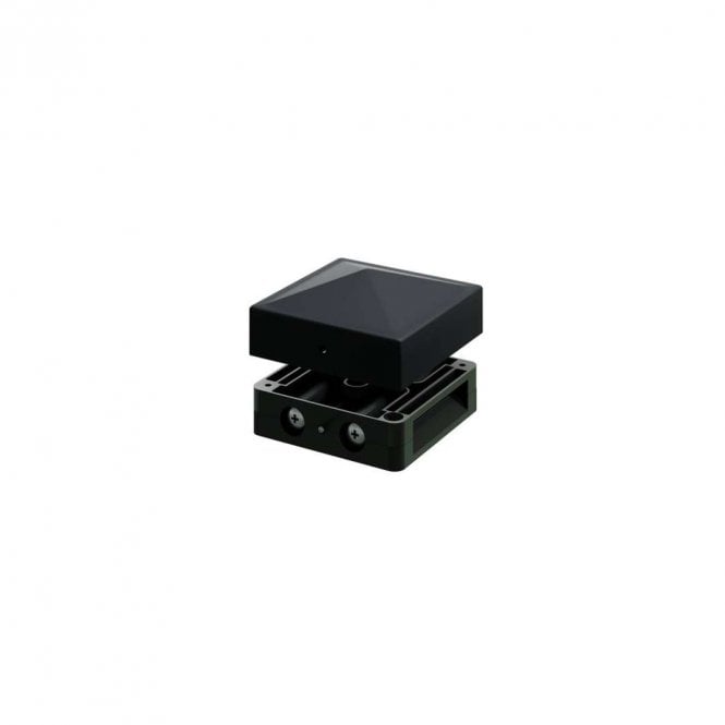 Durapost 75 x 75mm Black Post Cap with Bracket