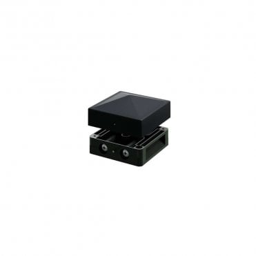 75 x 75mm Black Post Cap with Bracket