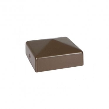 75 x 75mm Sepia Brown Post Cap with Bracket