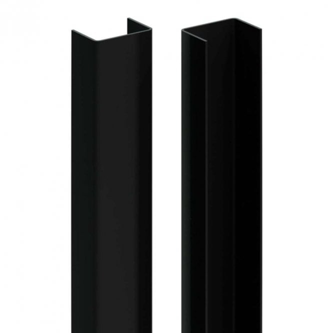 Durapost Black URBAN Rails for Slatted Composite Panel Pack of 2
