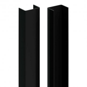Black URBAN Rails for Slatted Composite Panel Pack of 2