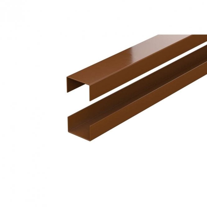 Durapost Sepia Brown URBAN Rails for Slatted Composite Panel Pack of 2