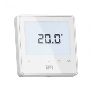 Touch White Mains Powered RF Recessed Room Thermostat RDT-RF-TW