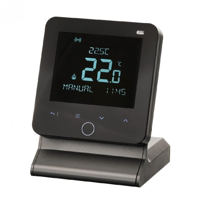 ESI Controls Stratus 6 Series Smart Wireless Programmable Room Thermostat & Stand Black/Grey
