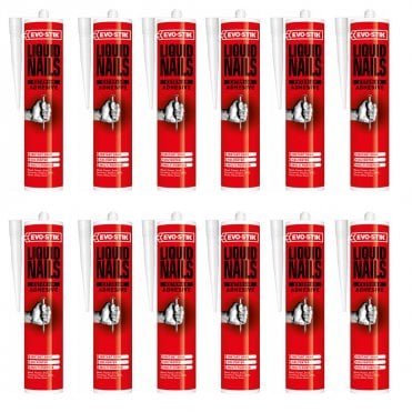 12 x Liquid Nails Solvented (Interior & Exterior) Instant Grab Adhesive 295ml