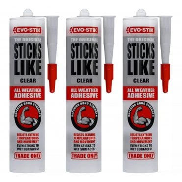 3x Clear Sticks Like Sh*T Adhesive All Weather Adhesive 290ml 
