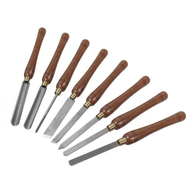 Faithfull HSS Turning Chisel Wooden Boxed 8 Piece Set