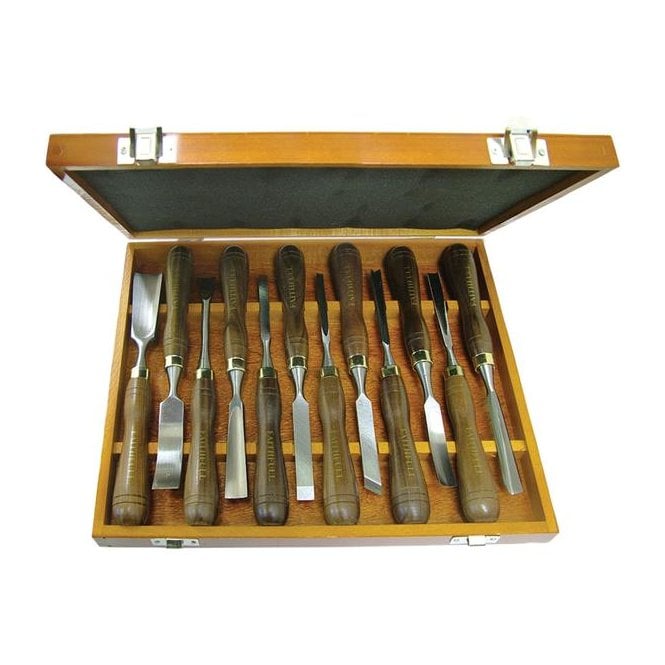 Faithfull Wood Carving 12 Piece Set In Case