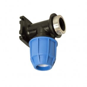 20mm x 1/2" BSP MDPE Pipe Wall Plate Elbow