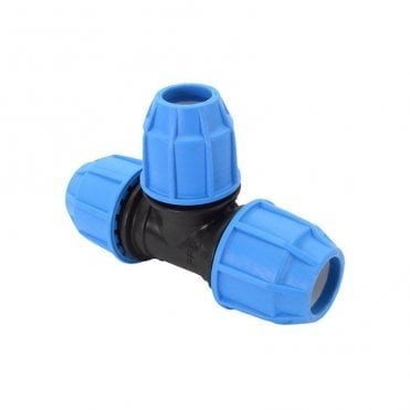 25mm x 20mm x 25mm MDPE Pipe Reduced Branch Tee