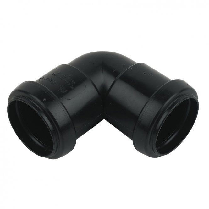 FloPlast 32mm Push-Fit Waste 90° Bend BLACK - WP10B