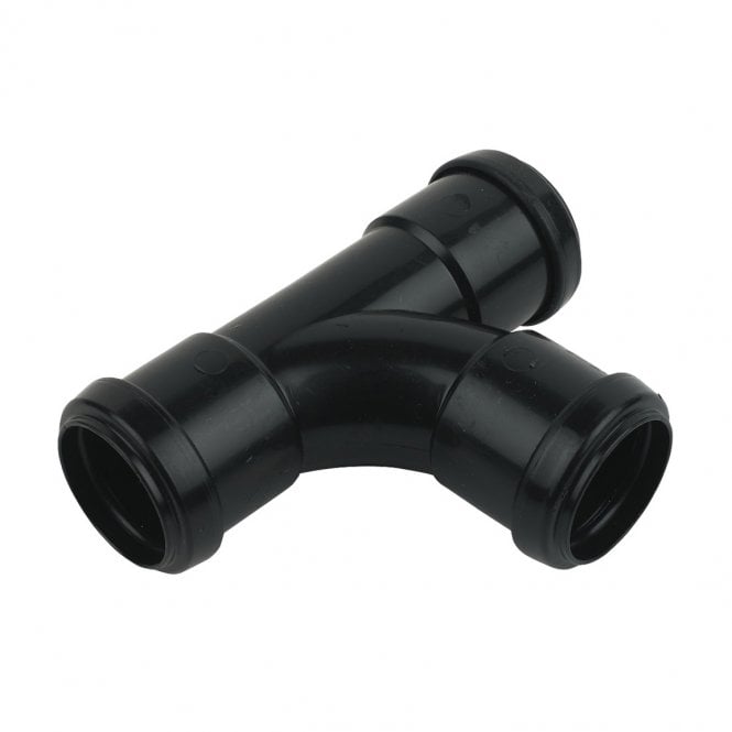 FloPlast 32mm Push-Fit Waste 90° Equal Tee BLACK - WP22B