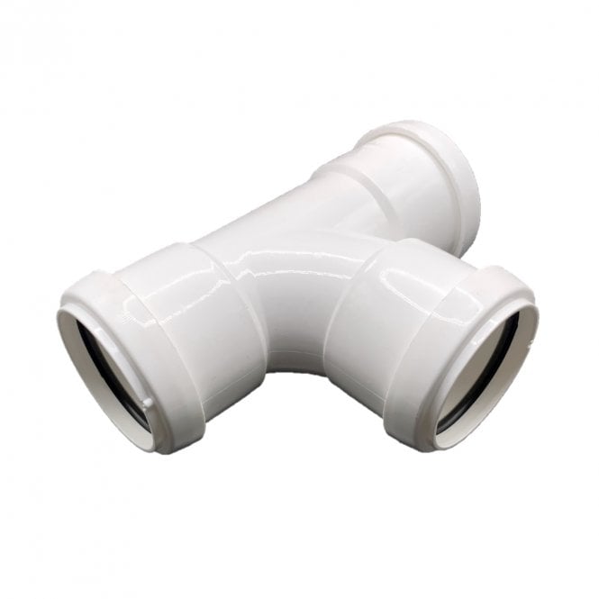 FloPlast 32mm Push-Fit Waste 90° Equal Tee WHITE - WP22W