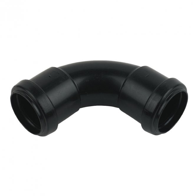 FloPlast 32mm Push-Fit Waste 92.5° Swept Bend BLACK - WP14B