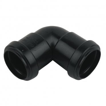 40mm Push-Fit Waste 90° Bend BLACK - WP11B