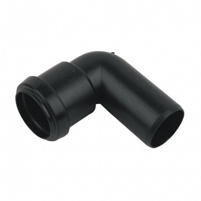 FloPlast 40mm Push-Fit Waste 90° Conversion Bend BLACK - WP27B