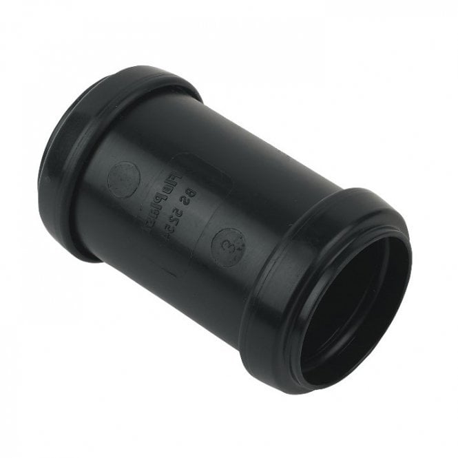 FloPlast 40mm Push-Fit Waste Straight Coupling BLACK - WP08B