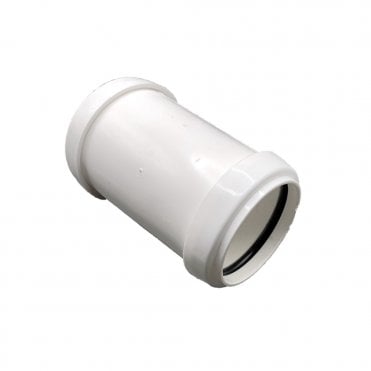 40mm Push-Fit Waste Straight Coupling WHITE - WP08W