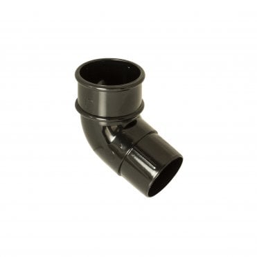 Miniflo 50mm Black Round Rainwater Downpipe 112.5° Offset Bend