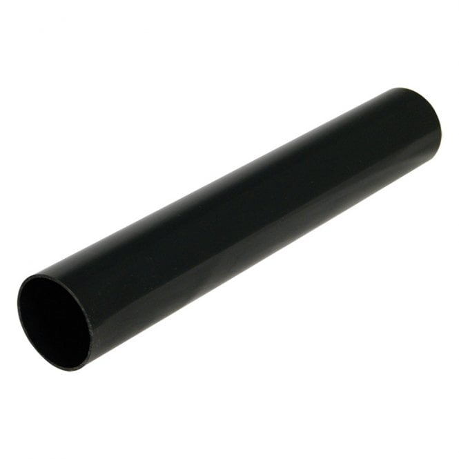 FloPlast Miniflo 50mm Black Round Rainwater Downpipe 2m Length