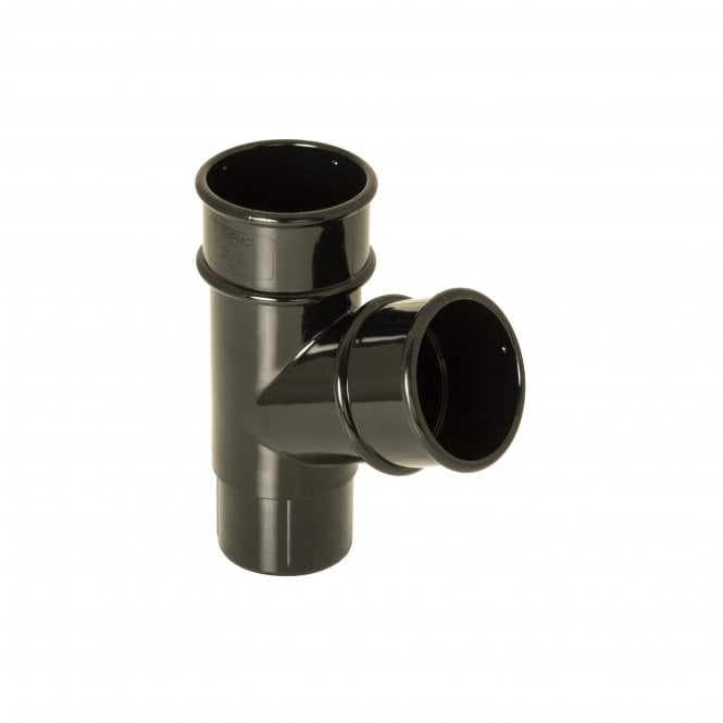 FloPlast Miniflo 50mm Black Round Rainwater Downpipe 67.5° Branch