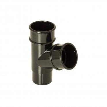Miniflo 50mm Black Round Rainwater Downpipe 67.5° Branch