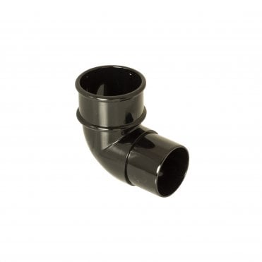Miniflo 50mm Black Round Rainwater Downpipe 92.5° Offset Bend RBM1B