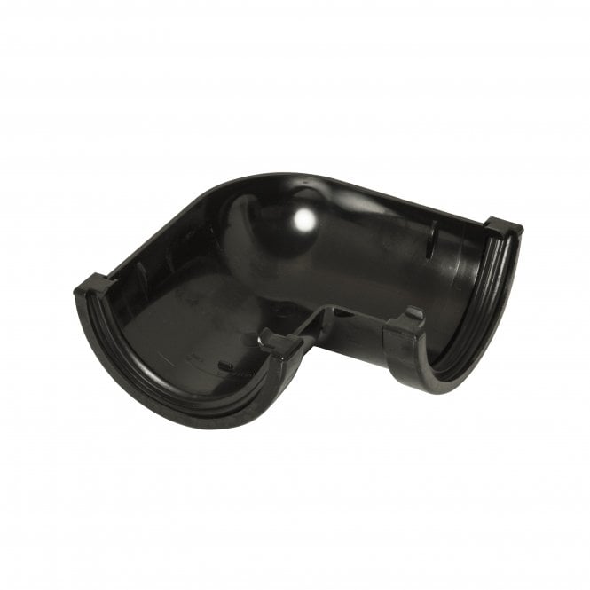 FloPlast Miniflo 76mm Black Rainwater Gutter 90° Angle