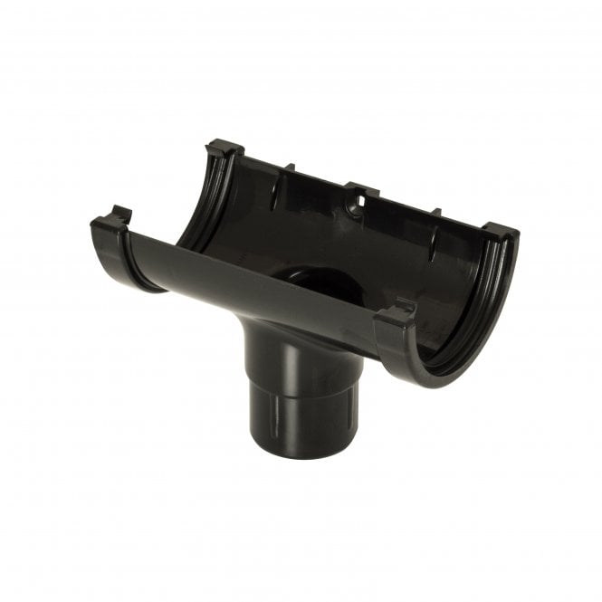 FloPlast Miniflo 76mm Black Rainwater Gutter Running Outlet