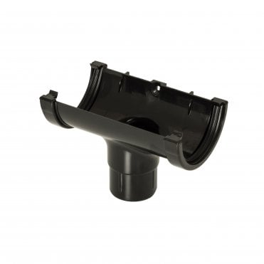 Miniflo 76mm Black Rainwater Gutter Running Outlet