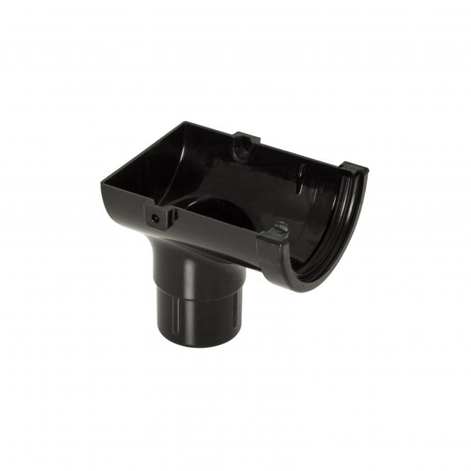 FloPlast Miniflo 76mm Black Rainwater Gutter Stopend Outlet